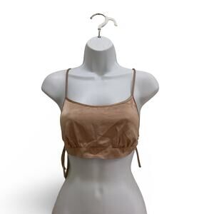 Beige Satin Side Tie Top